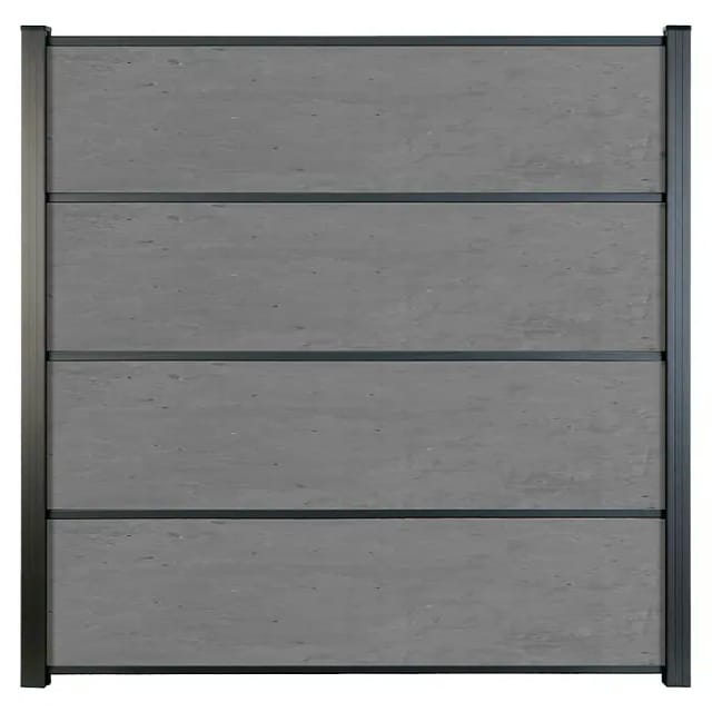 GroJa HPL-Steckzaun Premo 180 cm x 183 cm Betongrau