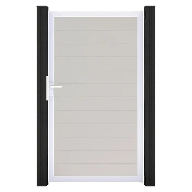 GroJa Tor 1-flg. Basicline Schmal 100 cm x 180 cm Weiß Rahmen EV1
