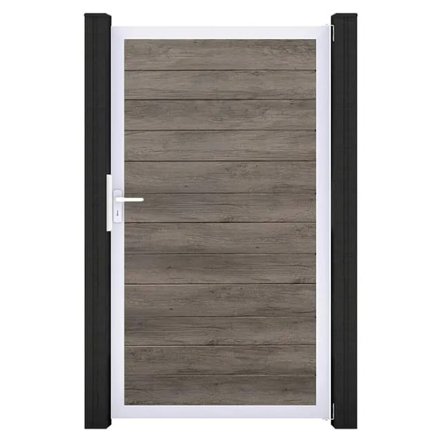 GroJa Tor 1-flg. Basicline Schmal 100 cm x 180 cm Monument Oak Rahmen EV1