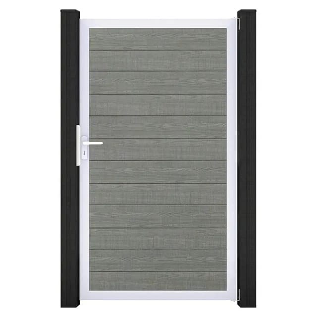 GroJa Tor 1-flg. Basicline Schmal 100 cm x 180 cm Grey Ash Cut Rahmen EV1