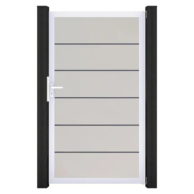 GroJa Tor 1-flg. Basicline Premium 100 cm x 180 cm Weiß Rahmen EV1