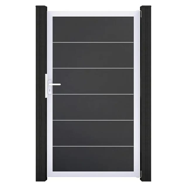 GroJa Tor 1-flg. Basicline Premium 100 cm x 180 cm Anthrazit Rahmen EV1
