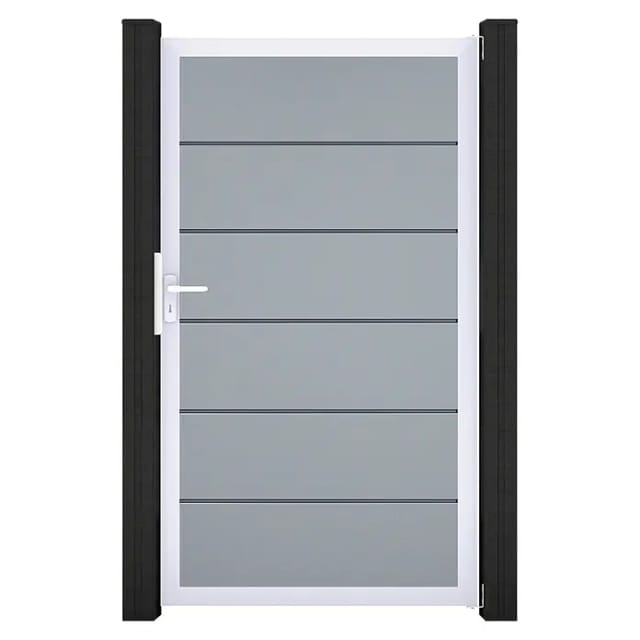 GroJa Tor 1-flg. Basicline Premium 100 cm x 180 cm Silbergrau Rahmen EV1