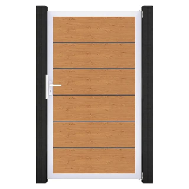 GroJa Tor 1-flg. Basicline Premium 100 cm x 180 cm Asteiche Natur Rahmen EV1