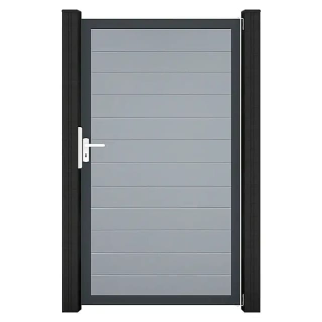 GroJa Tor 1-flg. Basicline Schmal 100 cm x 180 cm Silbergrau Rahmen DB703