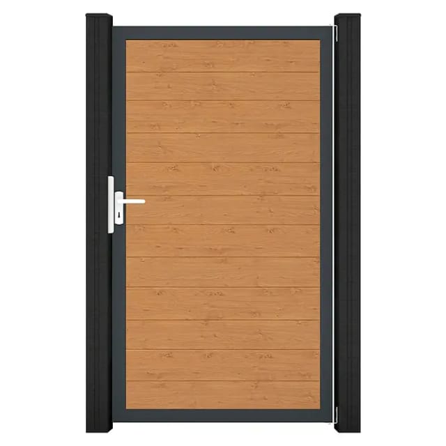 GroJa Tor 1-flg. Basicline Schmal 100 cm x 180 cm Asteiche Natur Rahmen DB703