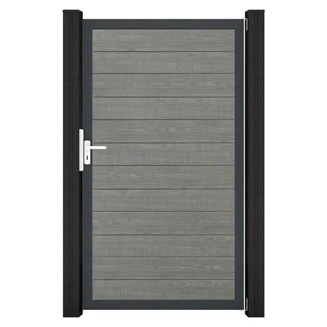 GroJa Tor 1-flg. Basicline Schmal 100 cm x 180 cm Grey Ash Cut Rahmen DB703