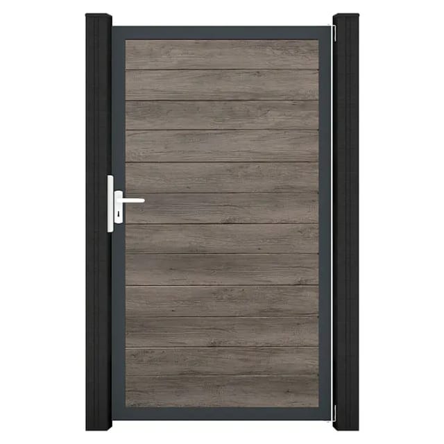 GroJa Tor 1-flg. Basicline Schmal 100 cm x 180 cm Monument Oak Rahmen DB703