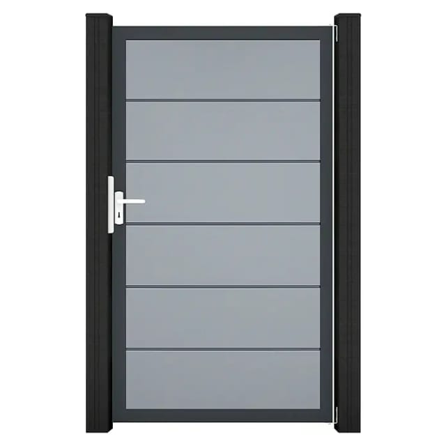 GroJa Tor 1-flg. Basicline Premium 100 cm x 180 cm Silbergrau Rahmen DB703