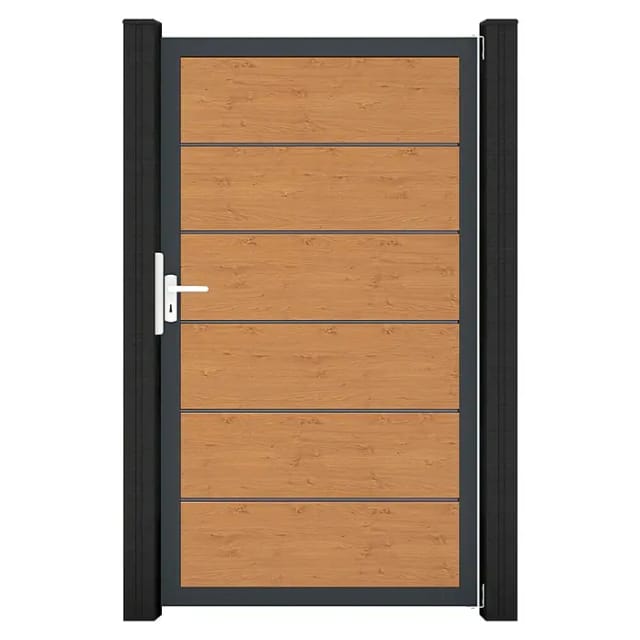 GroJa Tor 1-flg. Basicline Premium 100 cm x 180 cm Asteiche Natur Rahmen DB703