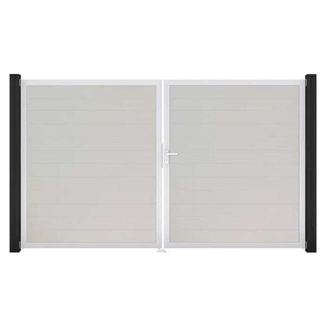 GroJa Tor 2-flg. Basicline Schmal Weiß Rahmen EV1 306 cm x 180 cm DIN Rechts