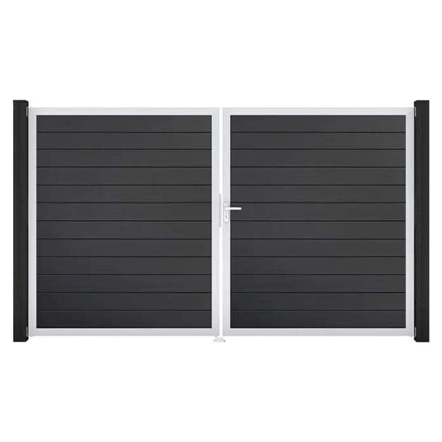 GroJa Tor 2-flg. Basicline Schmal Anthrazit EV1 306 cm x 180 cm DIN Rechts