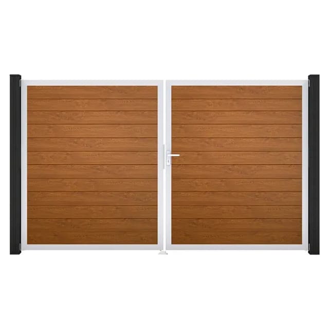 GroJa Tor 2-flg. Basicline Schmal Golden Oak EV1 306 cm x 180 cm DIN Rechts