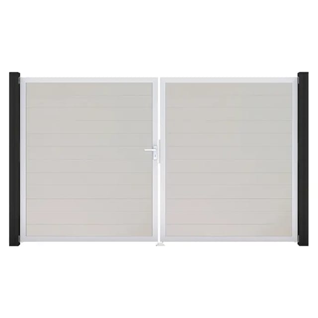 GroJa Tor 2-flg. Basicline Schmal Weiß Rahmen EV1 306 cm x 180 cm DIN Links