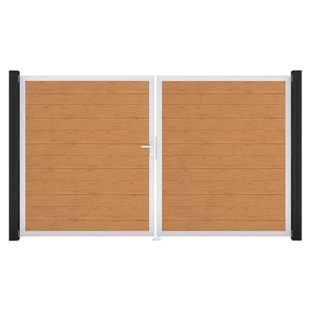 GroJa Tor 2-flg. Basicline Schmal Asteiche Natur EV1 306 cm x 180 cm DIN Links