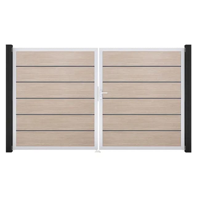 GroJa Tor 2-flg. Basicline Premium Sheffield Oak EV1 306 cm x 180 cm DIN Rechts