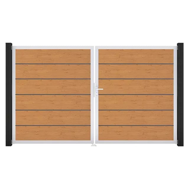 GroJa Tor 2-flg. Basicline Premium Asteiche Natur EV1 306 cm x 180 cm DIN Rechts
