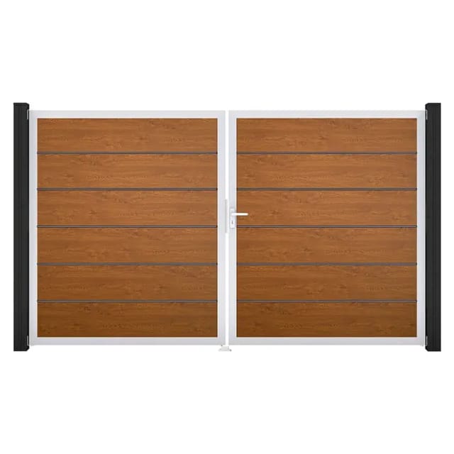 GroJa Tor 2-flg. Basicline Premium Golden Oak EV1 306 cm x 180 cm DIN Rechts