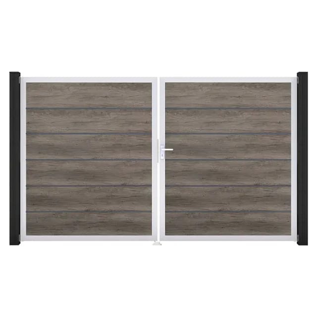GroJa Tor 2-flg. Basicline Premium Monument Oak EV1 306 cm x 180 cm DIN Rechts