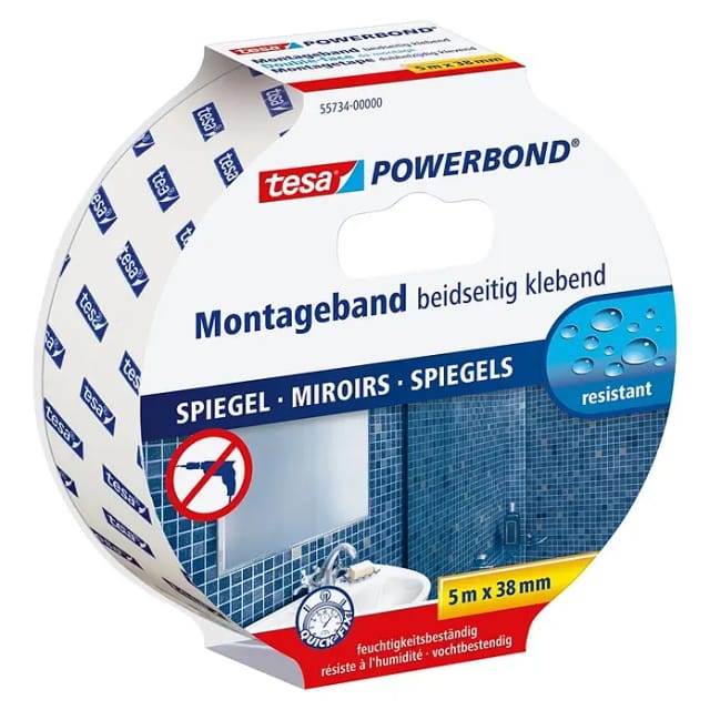 Tesa Montageband Spiegel 5 m x 38 mm