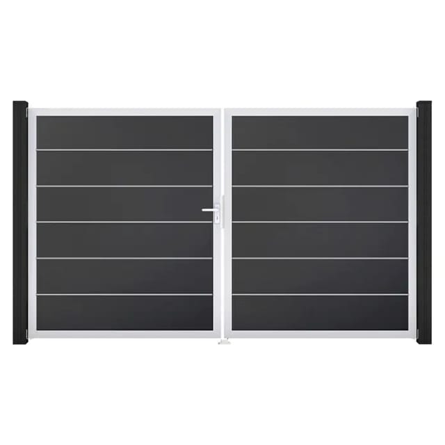 GroJa Tor 2-flg. Basicline Premium Anthrazit EV1 306 cm x 180 cm DIN Links