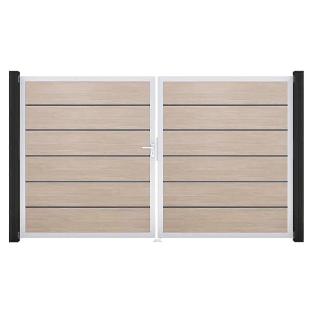 GroJa Tor 2-flg. Basicline Premium Sheffield Oak EV1 306 cm x 180 cm DIN Links