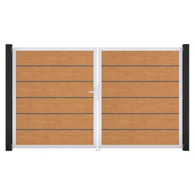 GroJa Tor 2-flg. Basicline Premium Asteiche Natur EV1 306 cm x 180 cm DIN Links