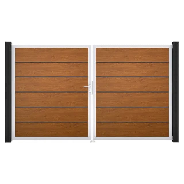 GroJa Tor 2-flg. Basicline Premium Golden Oak EV1 306 cm x 180 cm DIN Links