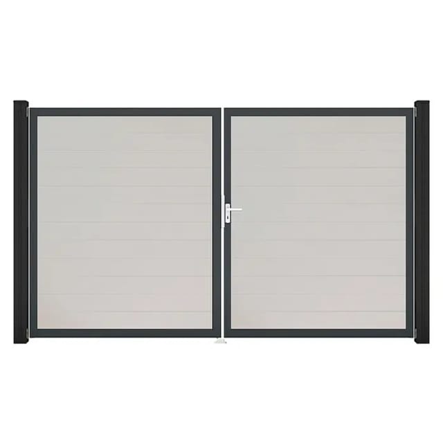 GroJa Tor 2-flg. Basicline Schmal Weiß Rahmen DB703 306 cm x 180 cm DIN Rechts