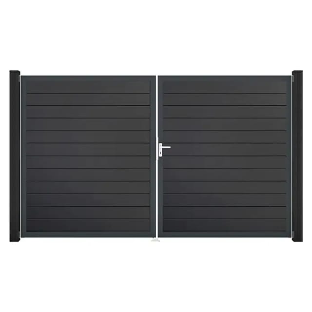 GroJa Tor 2-flg. Basicline Schmal Anthrazit Rahmen 306 cm x 180 cm DIN Rechts
