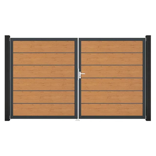 GroJa Tor 2-flg. Basicline Schmal Silbergrau Rahmen 306 cm x 180 cm DIN Rechts