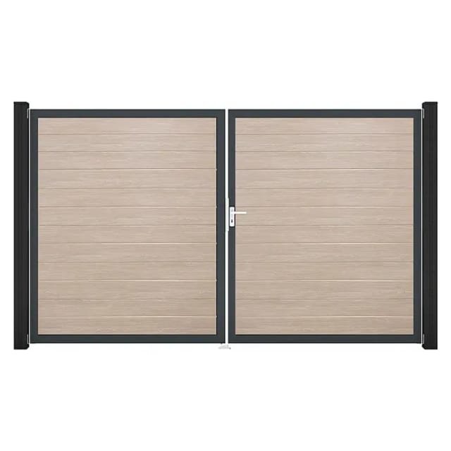 GroJa Tor 2-flg. Basicline Schmal Sheffield Oak Rahmen 306 x 180 cm DIN Rechts