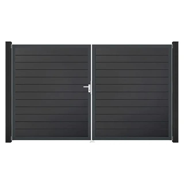 GroJa Tor 2-flg. Basicline Schmal Anthrazit Rahmen 306 cm x 180 cm DIN Links