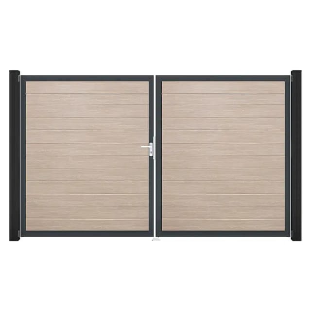 GroJa Tor 2-flg. Basicline Schmal Sheffield Oak Rahmen 306 cm x 180 cm DIN Links