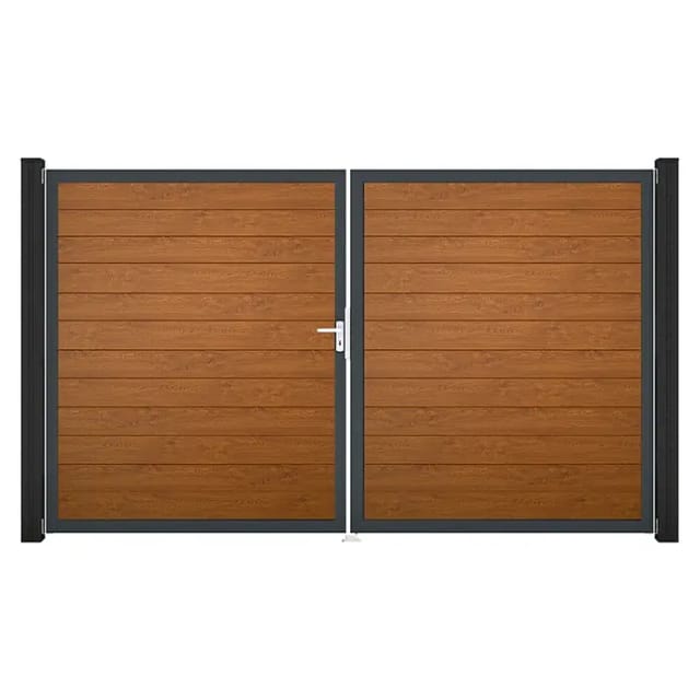 GroJa Tor 2-flg. Basicline Schmal Golden Oak Rahmen 306 cm x 180 cm DIN Links