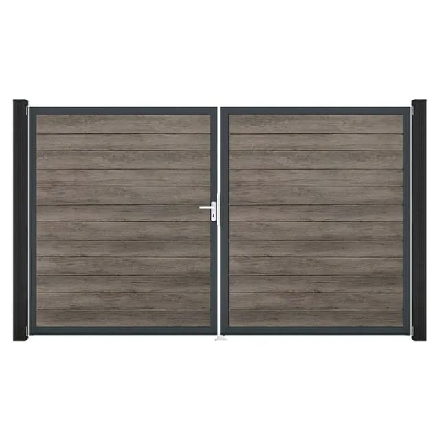 GroJa Tor 2-flg. Basicline Schmal Monument Oak Rahmen 306 cm x 180 cm DIN Links