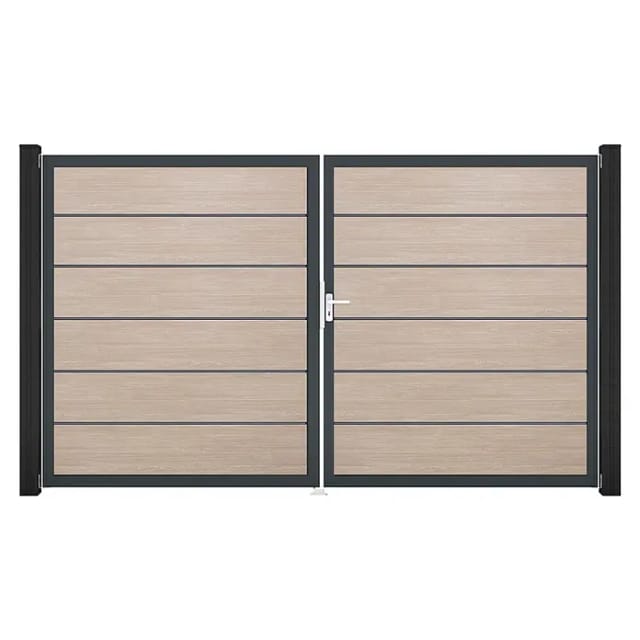 GroJa Tor 2-flg. Basicline Premium Sheffield Oak Rahmen 306 x 180 cm DIN Rechts