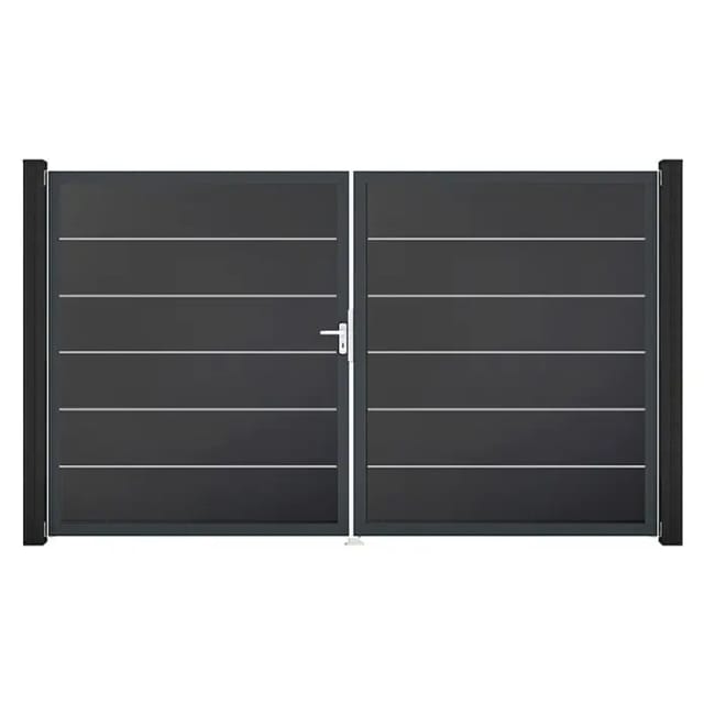 GroJa Tor 2-flg. Basicline Premium Anthrazit Rahmen 306 cm x 180 cm DIN Links