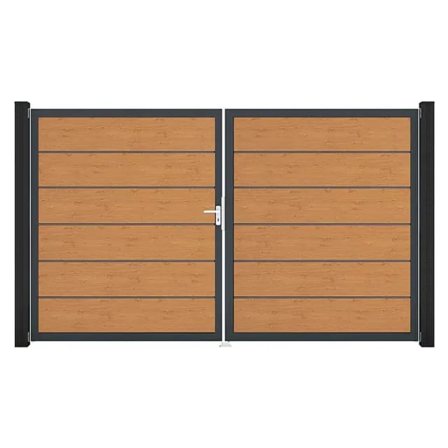 GroJa Tor 2-flg. Basicline Premium Asteiche Natur 306 cm x 180 cm DIN Links