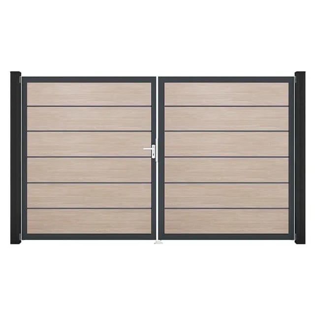 GroJa Tor 2-flg. Basicline Premium Sheffield Oak Rahmen 306 x 180 cm DIN Links