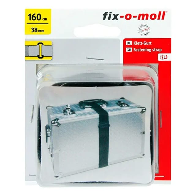 Fix-o-moll Klett-Gurt mit Öse schwarz 160 cm x 38 mm