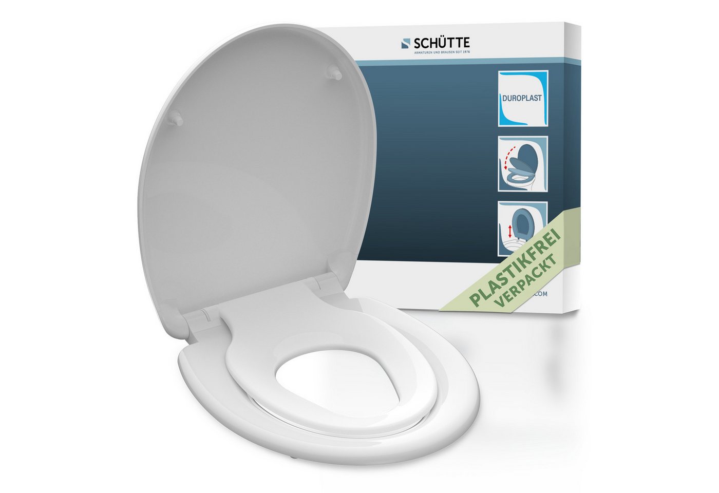 SCHÜTTE WC Sitz Duroplast FAMILY WHITE mit Absenkautomatik und Schnellverschluss