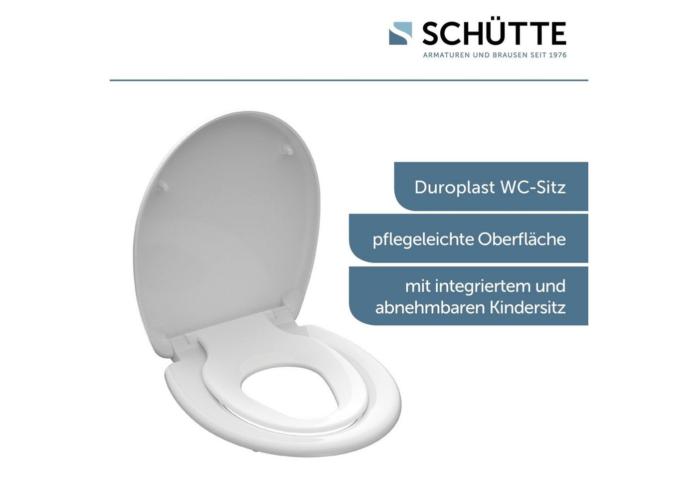 SCHÜTTE WC Sitz Duroplast FAMILY WHITE mit Absenkautomatik und Schnellverschluss Bild 3