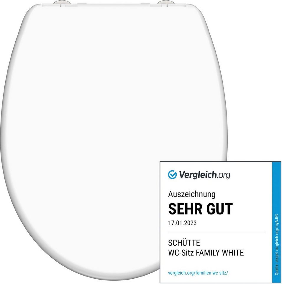 SCHÜTTE WC Sitz Duroplast FAMILY WHITE mit Absenkautomatik und Schnellverschluss Bild 4