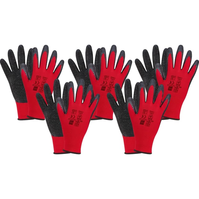 Arbeitshandschuhe Latex Rot 5 Stck. Größe 10