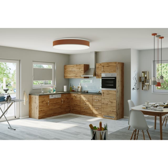 Held Möbel Küchenzeile Sorrento 210/ 270 cm Wotaneiche Winkel