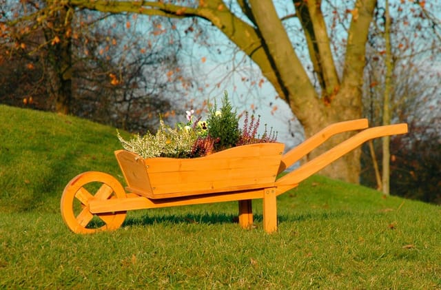 Deko-Pflanzschubkarre 107 cm x 32 cm x 41 cm Braun FSC®