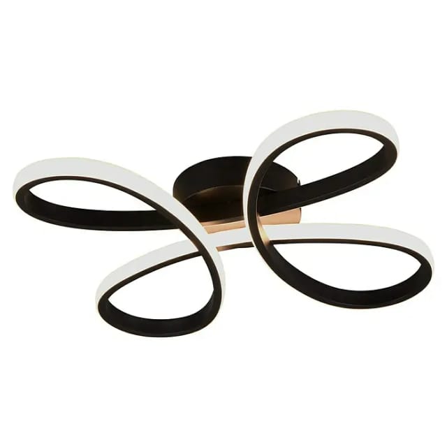 Trio LED Deckenleuchte Fly 40 cm x 7,5 cm x 40 cm Schwarz Matt