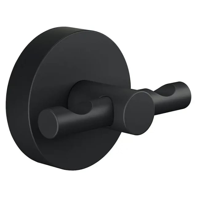 Tesa Moon Black Bademantelhaken Schwarz Matt inkl. Klebelösung