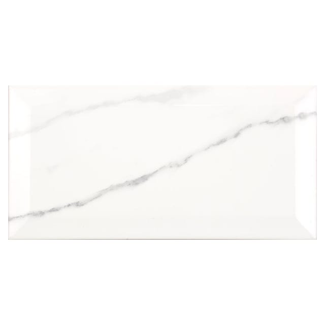 Wandfliese Metro Facette Carrara 10 cm x 20 cm glasiert glänzend